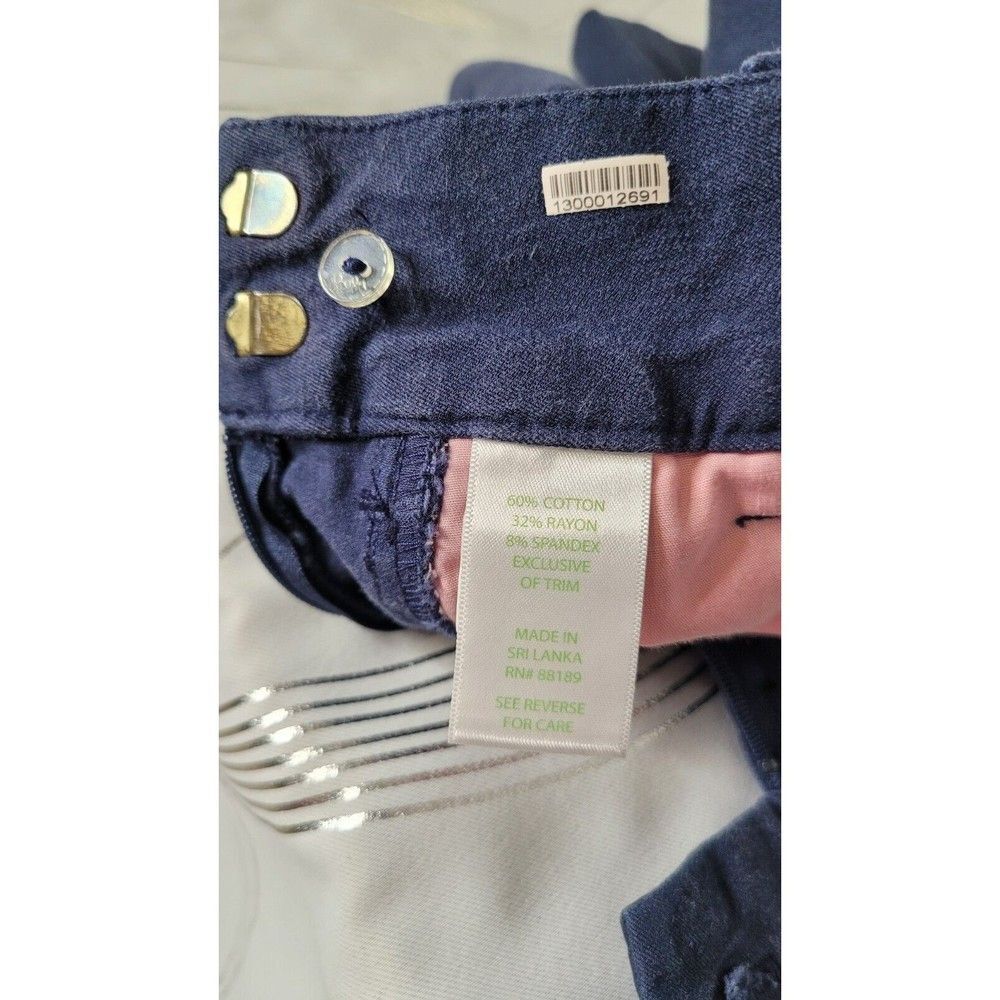 Lilly Pulitzer Sloane Shorts Size 4 Dark Navy Blue Stretch Side Zipper Pockets - Picture 7 of 10